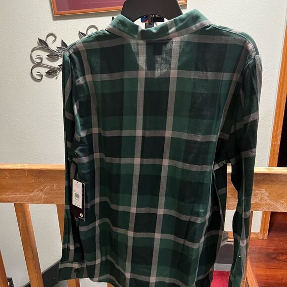 NWT VolCom Green Plaid Men's Medium Button Down shirt  #224 - Picture 5 of 6